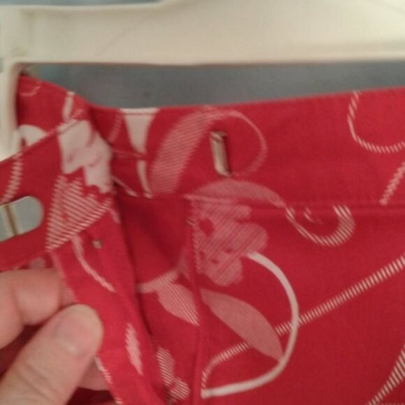 Izod Size 8 Skort Womens Red White Floral Print Cotton Spandex - Picture 7 of 10